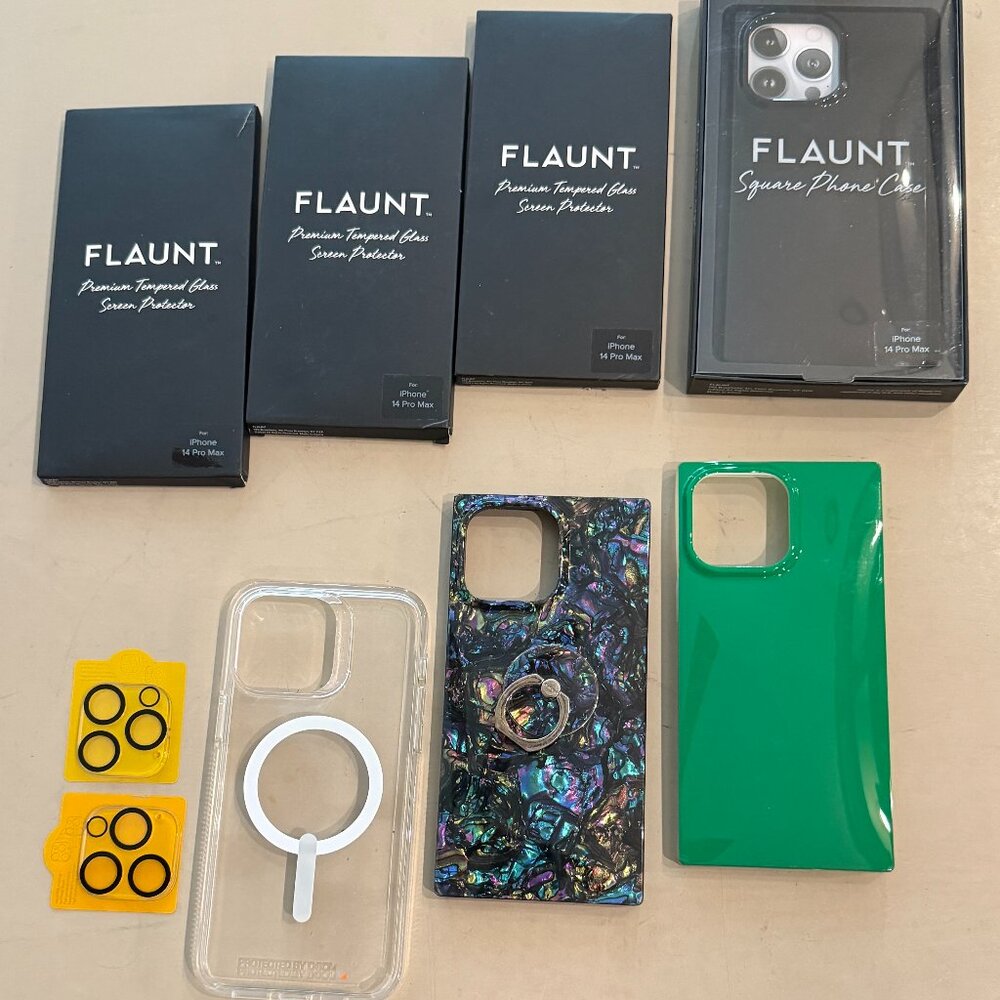 FLAUNT case for iPhone 14 Pro Max bundle - great deal, many new items!